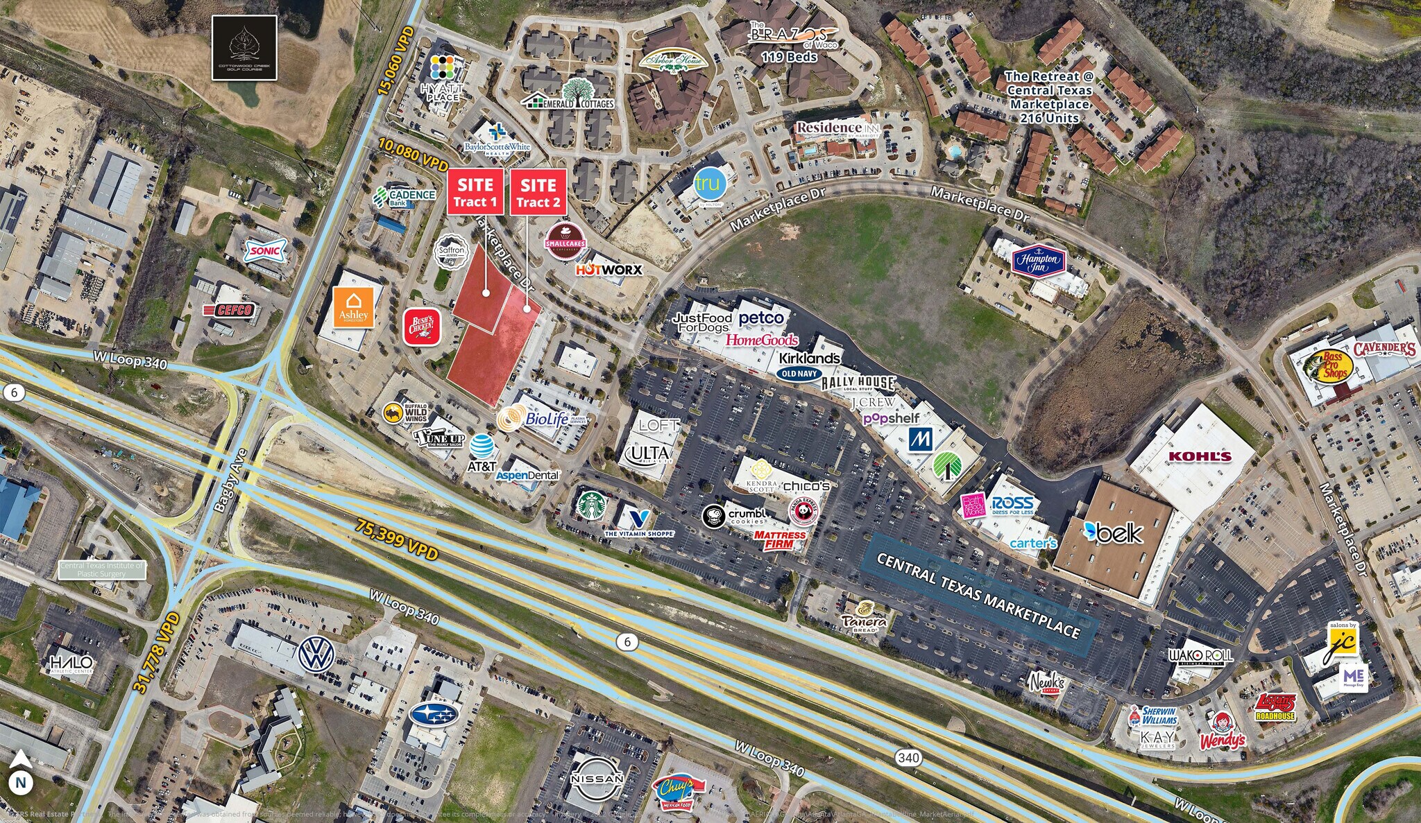 2301-2321 Marketplace Dr, Waco, TX à vendre Aérien- Image 1 de 2