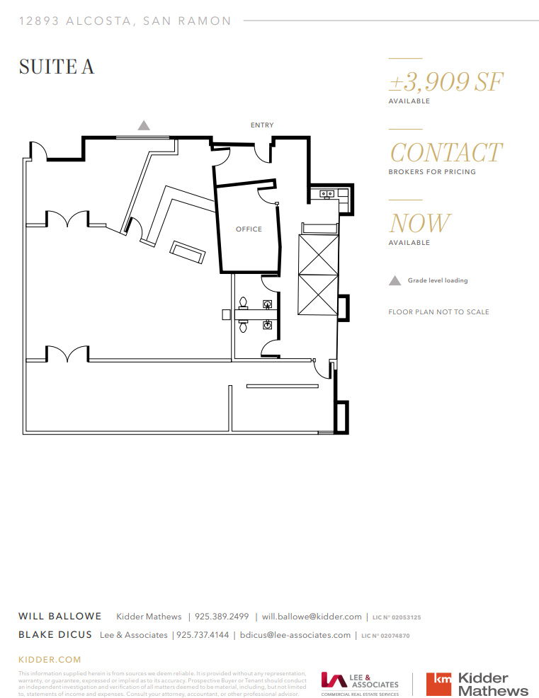 12893 Alcosta Blvd, San Ramon, CA for lease Floor Plan- Image 1 of 2