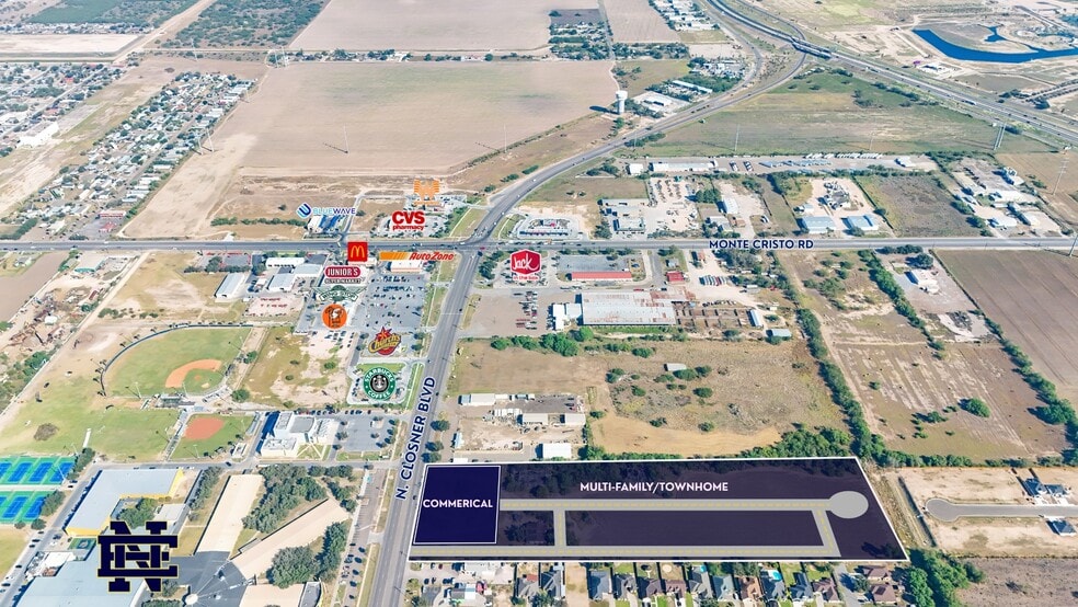 00 N Closner Blvd, Edinburg, TX à vendre - Aérien - Image 2 de 3