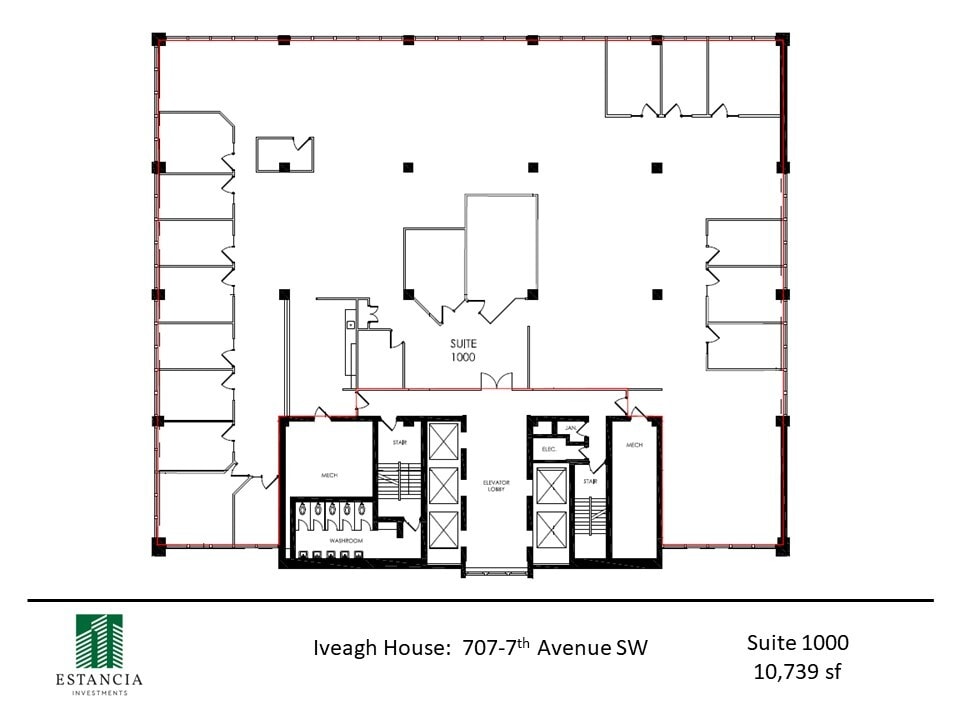 707 7th Ave SW, Calgary, AB à louer Plan d’étage- Image 1 de 7