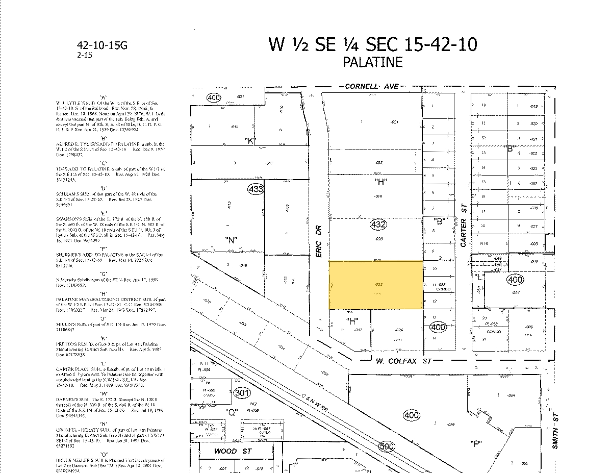 245-255 N Eric Dr, Palatine, IL à vendre Plan cadastral- Image 1 de 1