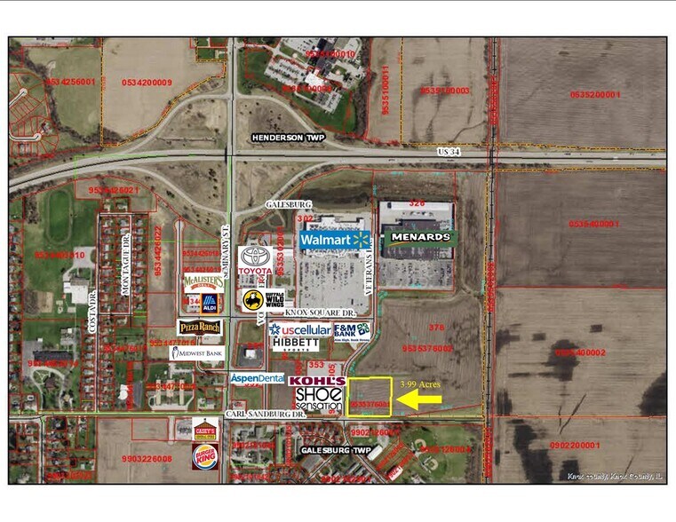 E. Carl Sandburg and Veterans Dr, Galesburg, IL à vendre - Aérien - Image 1 de 3