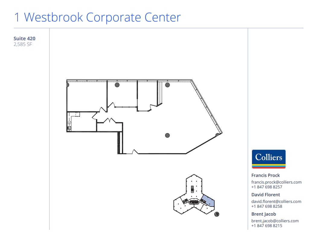 1 Westbrook Corporate Ctr, Westchester, IL for lease Floor Plan- Image 1 of 1