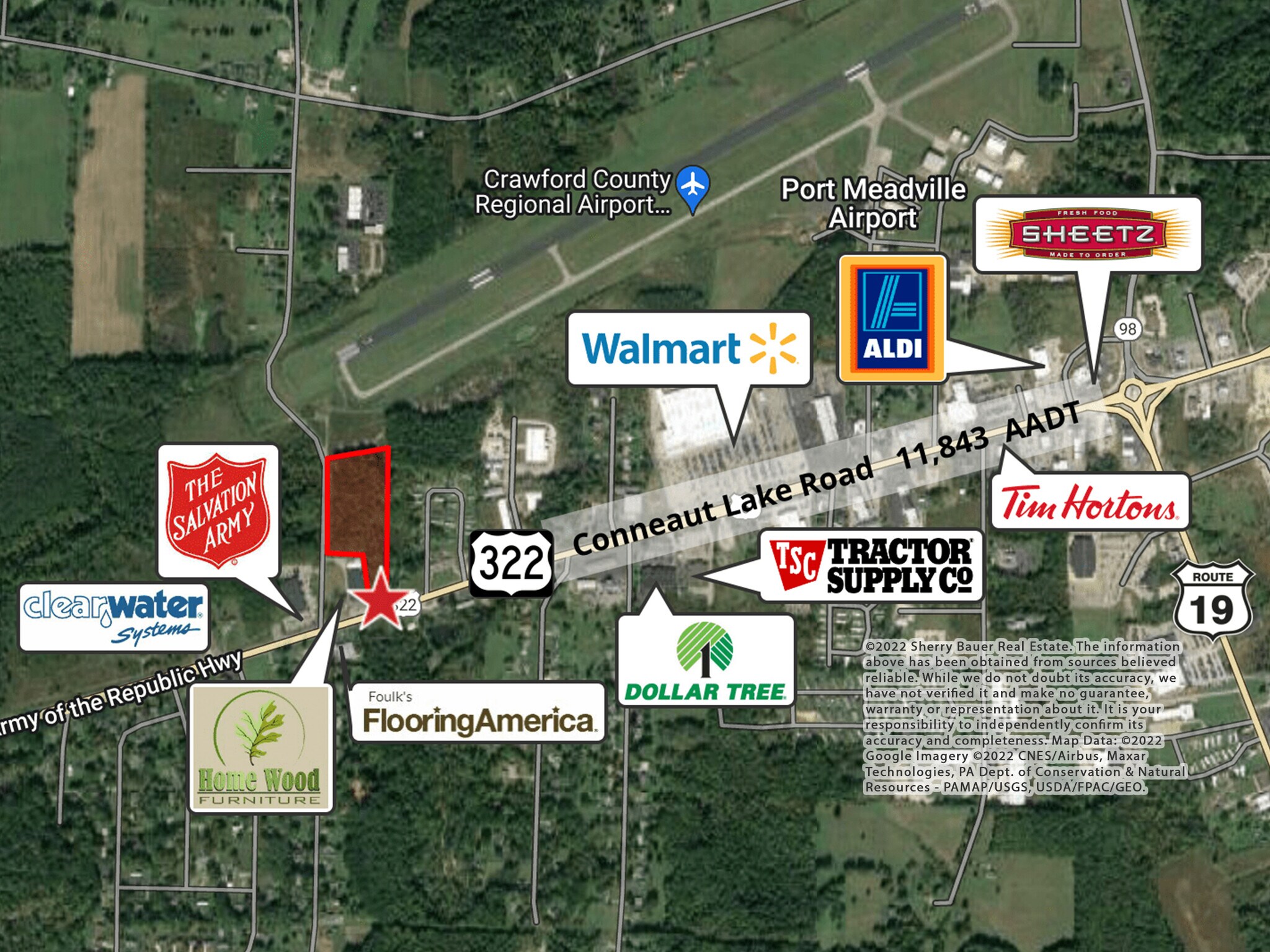 Cotton Rd & Conneaut Lake Rd, Meadville, PA for sale Aerial- Image 1 of 3