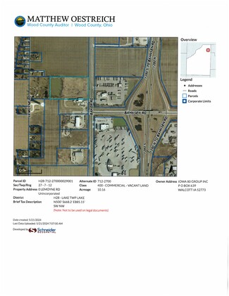 Plus de détails pour I-280 and Bahnsen Rd Portfolio Sale – Terrain à vendre, Perrysburg, OH