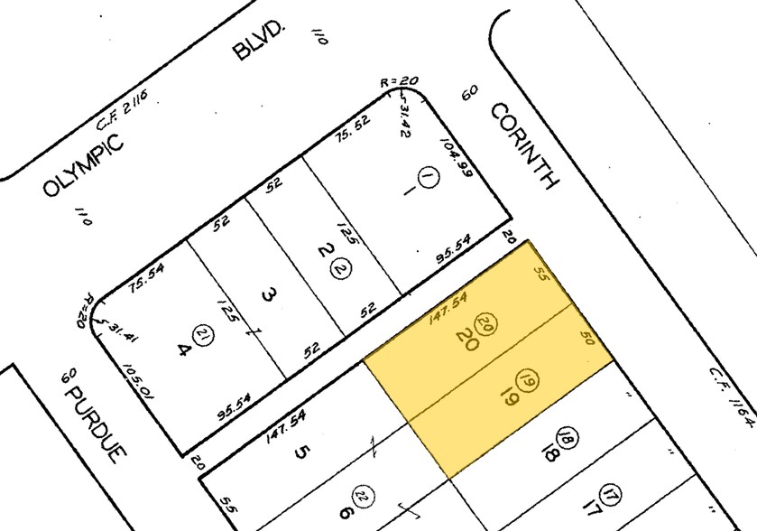 2211 Corinth Ave, Los Angeles, CA for lease - Plat Map - Image 1 of 5