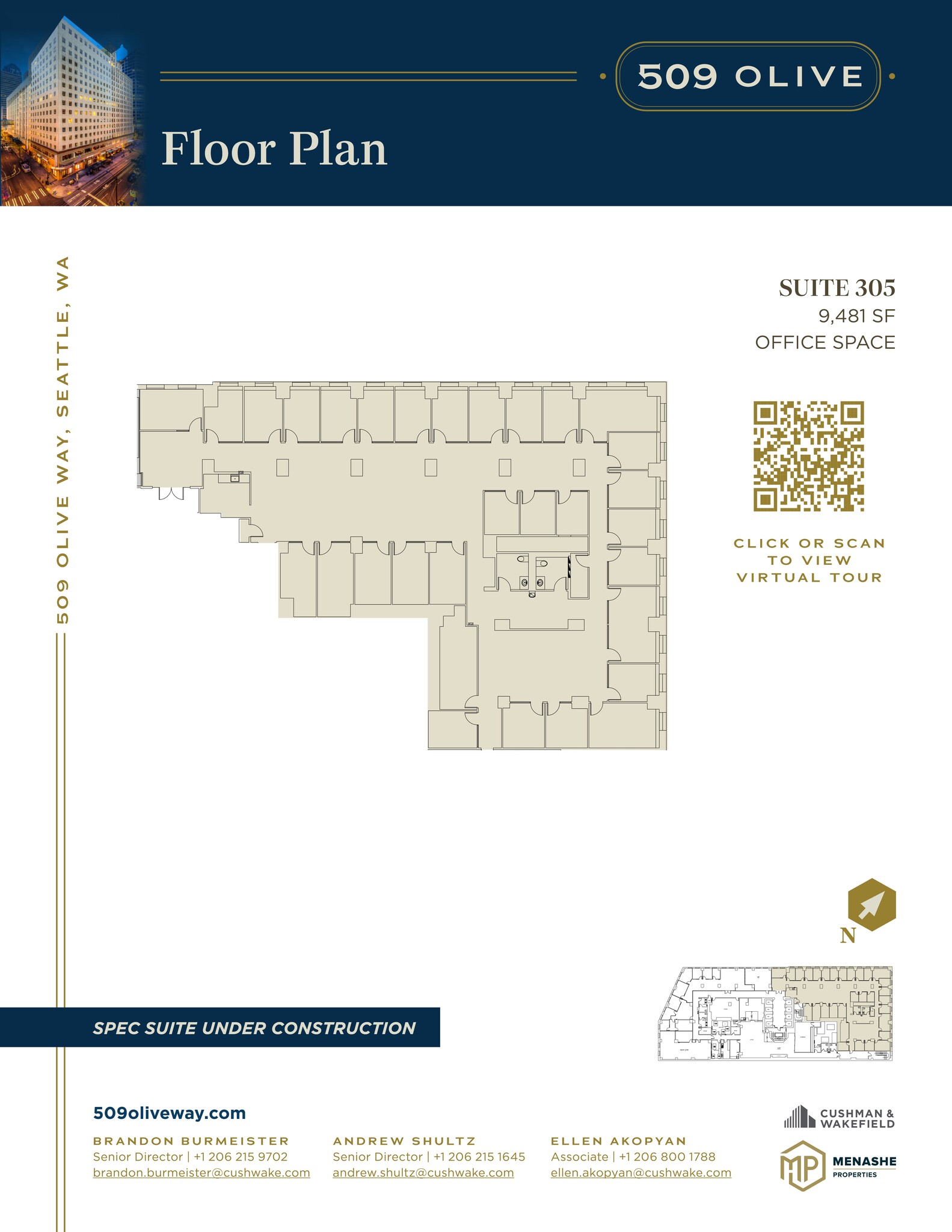 509 Olive Way, Seattle, WA à louer Plan de site- Image 1 de 1