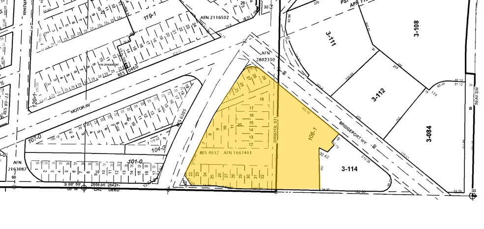 9522-9528 Bridgeport Way SW, Lakewood, WA à vendre - Plan cadastral - Image 1 de 1