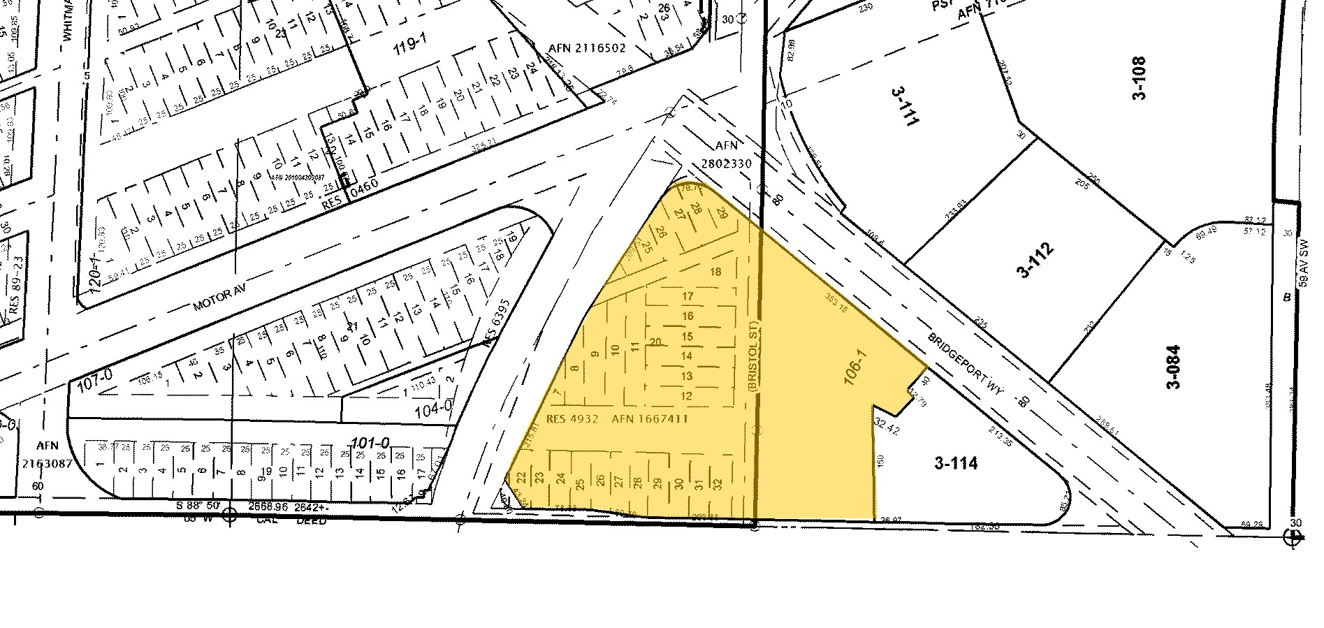 9522-9528 Bridgeport Way SW, Lakewood, WA à vendre Plan cadastral- Image 1 de 1