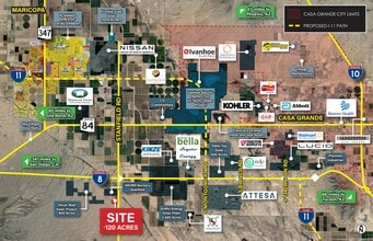 SWC S Stanfield Rd and Connelley Rd, Stanfield, AZ - AÉRIEN  Vue de la carte