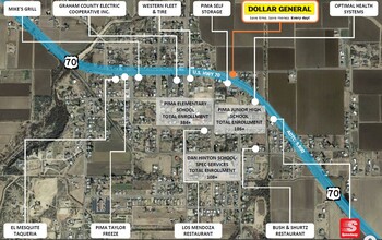 160 E US Highway 70, Pima, AZ - aerial  map view