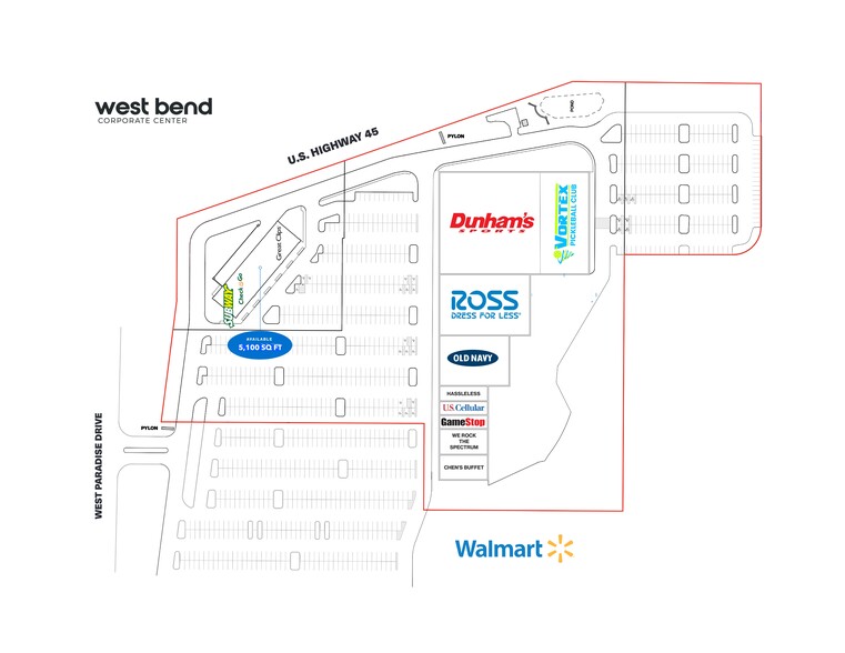 1291-1341 W Paradise Dr, West Bend, WI for lease - Site Plan - Image 1 of 9