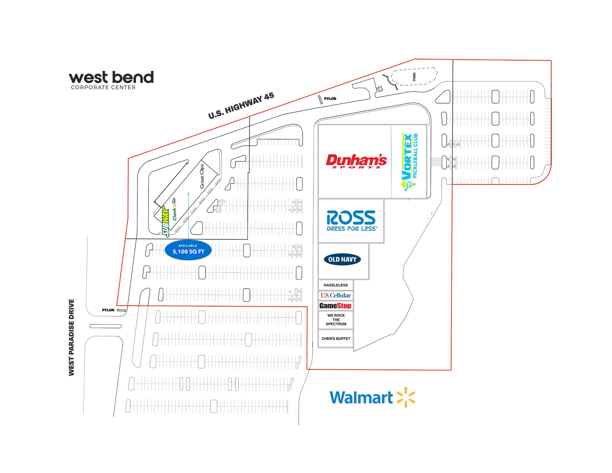 1291-1341 W Paradise Dr, West Bend, WI for lease Site Plan- Image 1 of 10