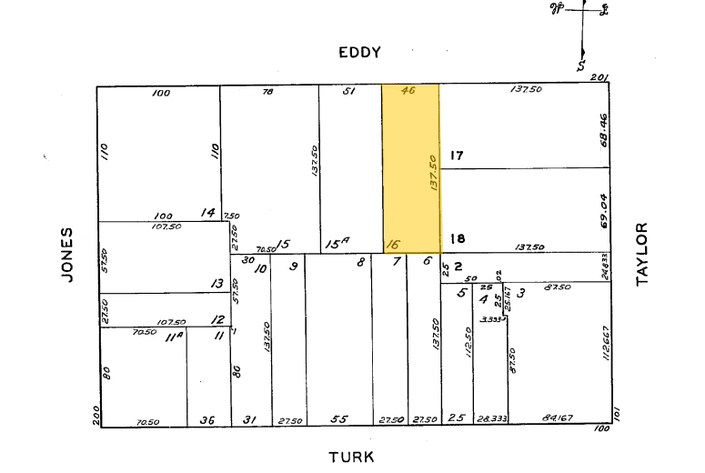 233-235 Eddy St, San Francisco, CA for sale Plat Map- Image 1 of 1