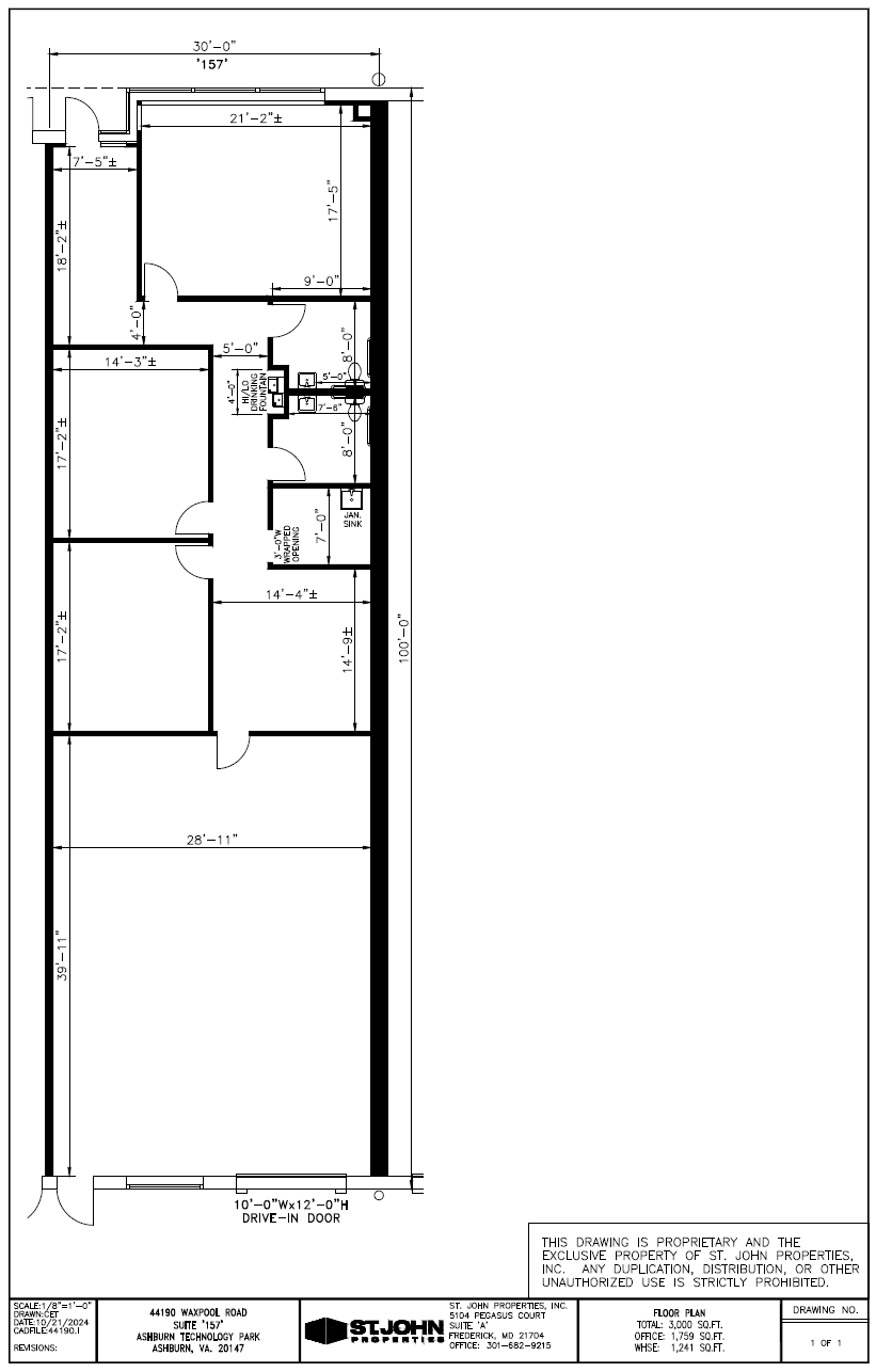 44190 Waxpool Rd, Ashburn, VA à louer Plan d  tage- Image 1 de 1