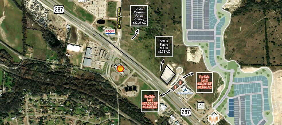 NEC US HWY 287 & FREEMAN LANE, Midlothian, TX à vendre - Aérien - Image 1 de 3