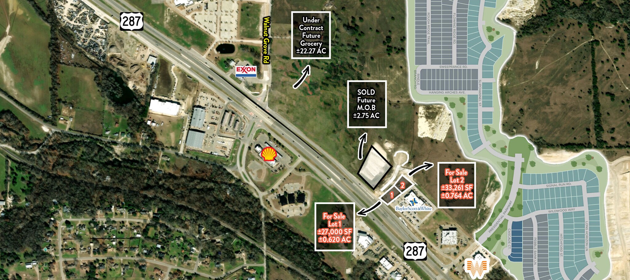 NEC US HWY 287 & FREEMAN LANE, Midlothian, TX à vendre Aérien- Image 1 de 4