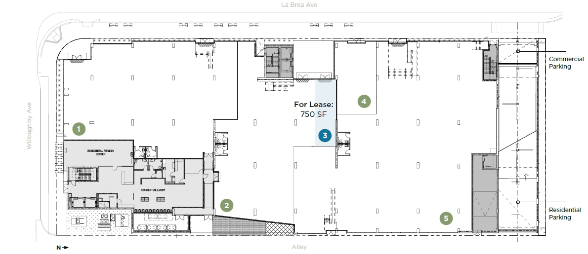 900 N La Brea Ave, West Hollywood, CA à louer Plan d’étage- Image 1 de 10