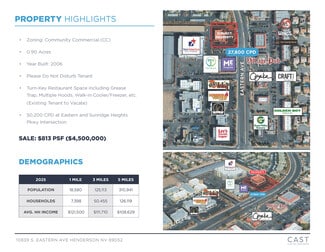 Plus de détails pour 10839 S Eastern Ave, Henderson, NV - Commerce de détail à vendre
