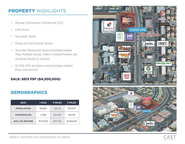 Plus de détails pour 10839 S Eastern Ave, Henderson, NV - Commerce de détail à vendre