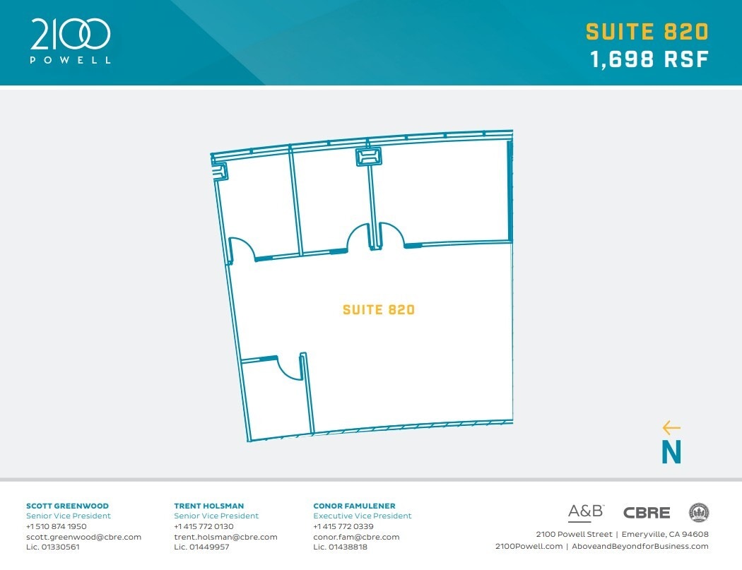 2100 Powell St, Emeryville, CA à louer Plan d’étage- Image 1 de 1