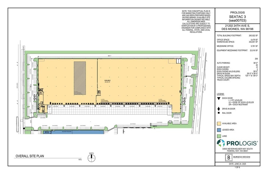 21202 24th Ave S, Des Moines, WA for lease - Site Plan - Image 2 of 3