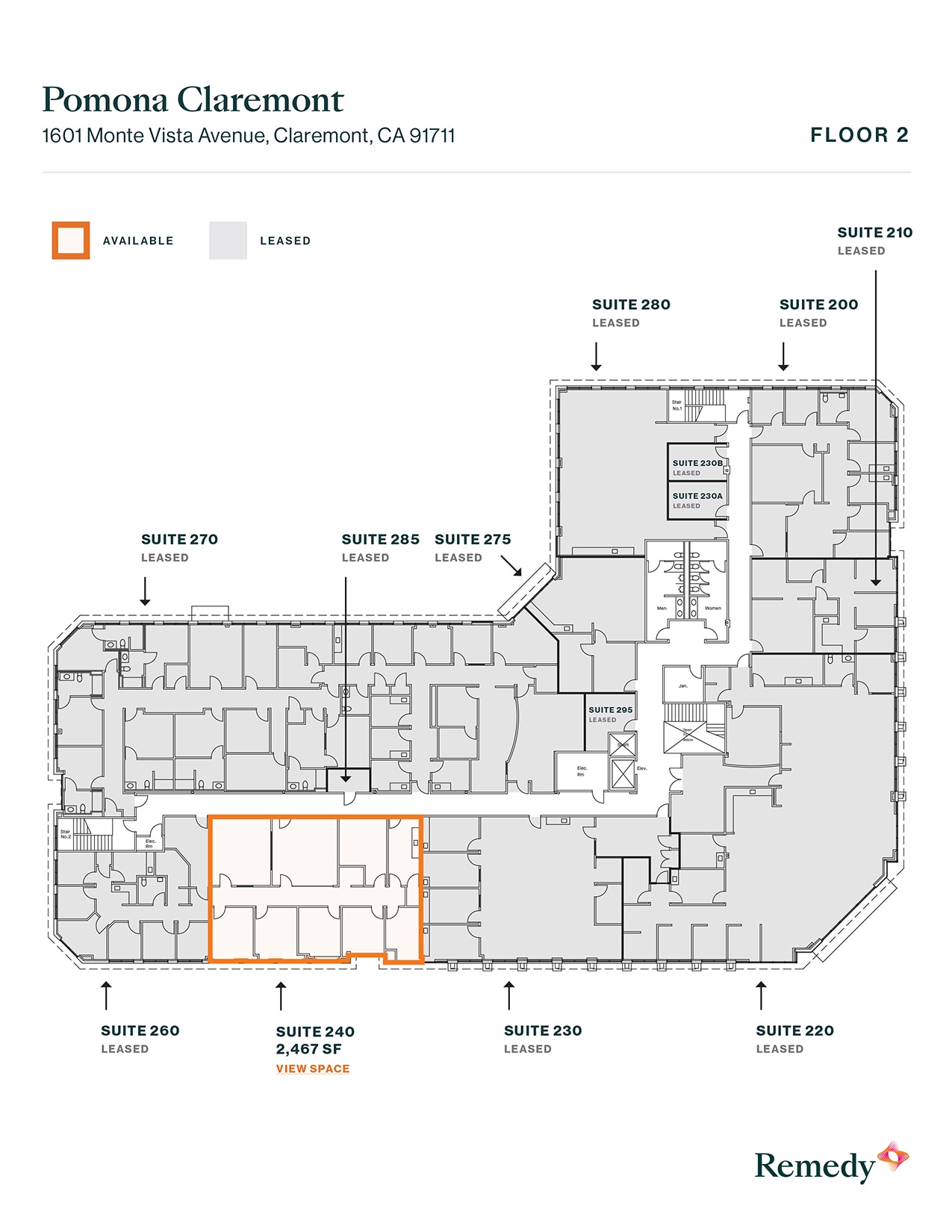 1601 Monte Vista Ave, Claremont, CA à louer Plan d’étage- Image 1 de 1