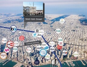 3065-3069 16th St, San Francisco, CA - AÉRIEN  Vue de la carte