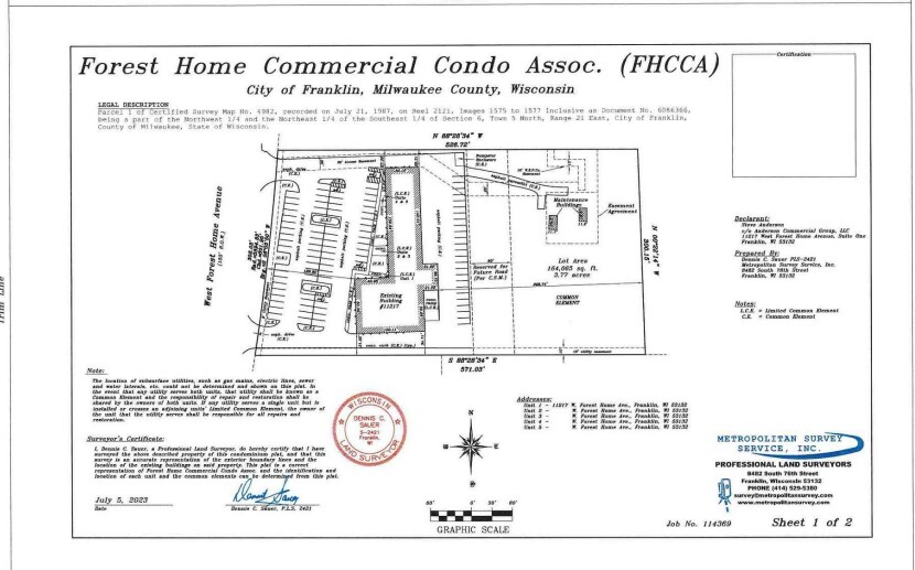 11217 W Forest Home Ave, Franklin, WI à vendre - Plan de site - Image 2 de 4