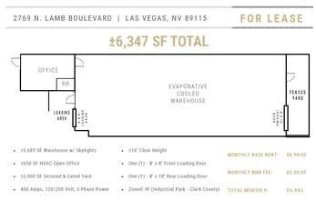 2769 N Lamb Blvd, Las Vegas, NV à louer Plan d’étage- Image 2 de 4