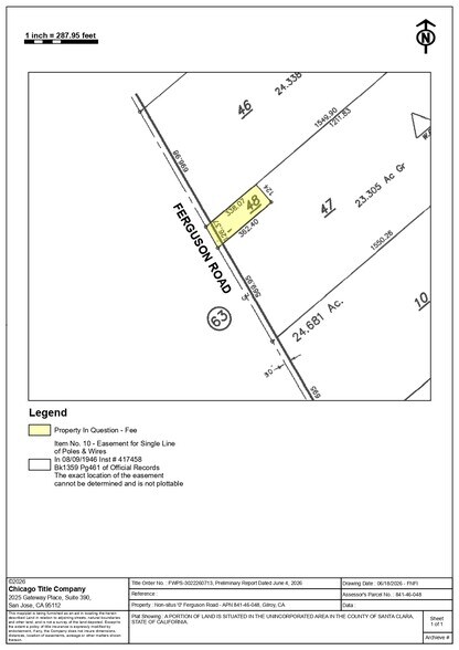 0 Ferguson Rd, Gilroy, CA à vendre - Plan cadastral - Image 1 de 1