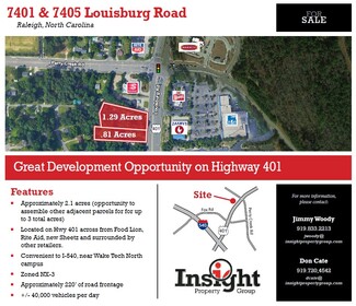 Plus de détails pour 7405 Louisburg Rd, Raleigh, NC - Terrain à vendre