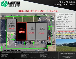 Plus de détails pour 171-177 Allen Blvd, Farmingdale, NY - Industriel à louer