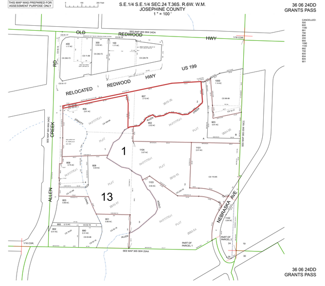 1553 Allen Creek Rd, Grants Pass, OR for sale - Plat Map - Image 2 of 2