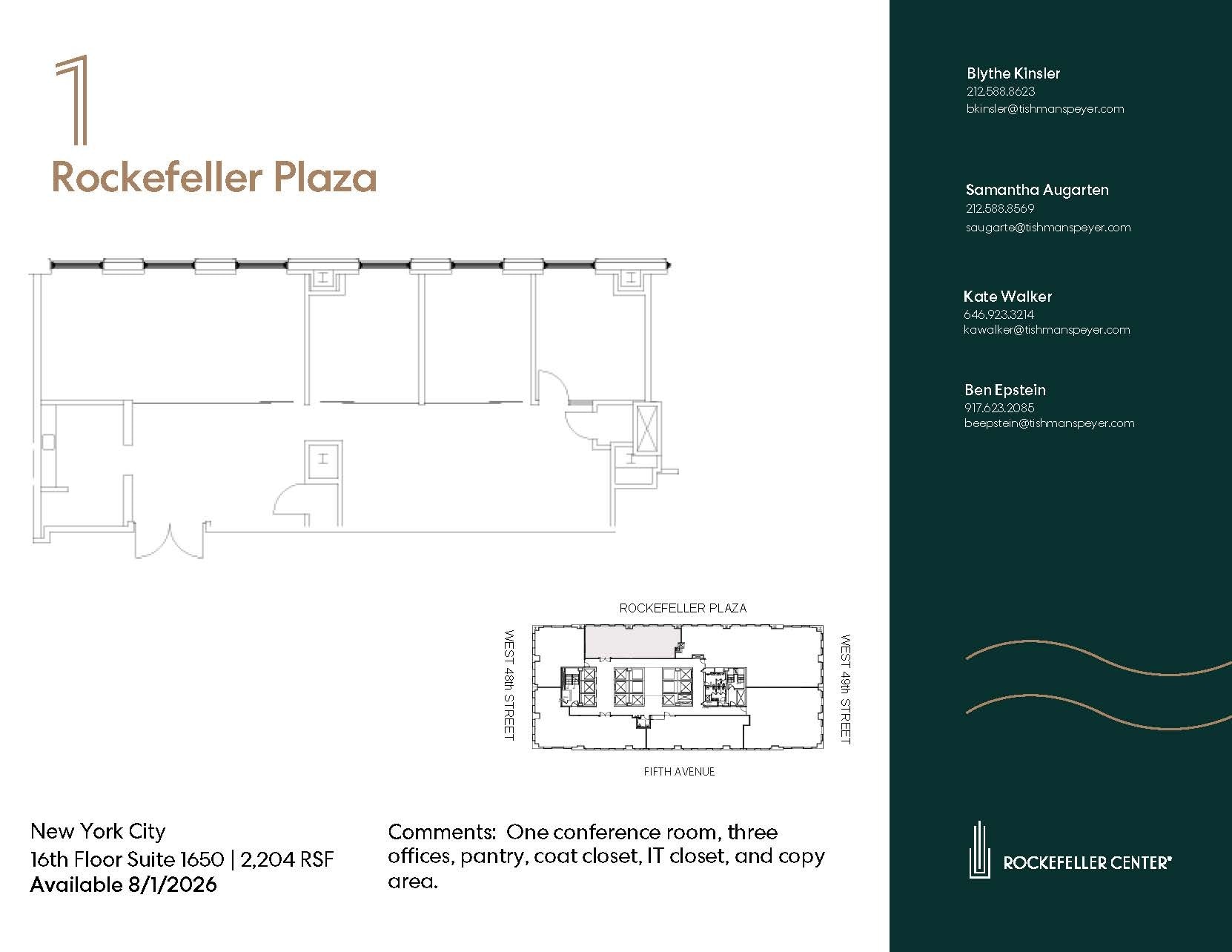 1 Rockefeller Plaza, New York, NY for lease Floor Plan- Image 1 of 1
