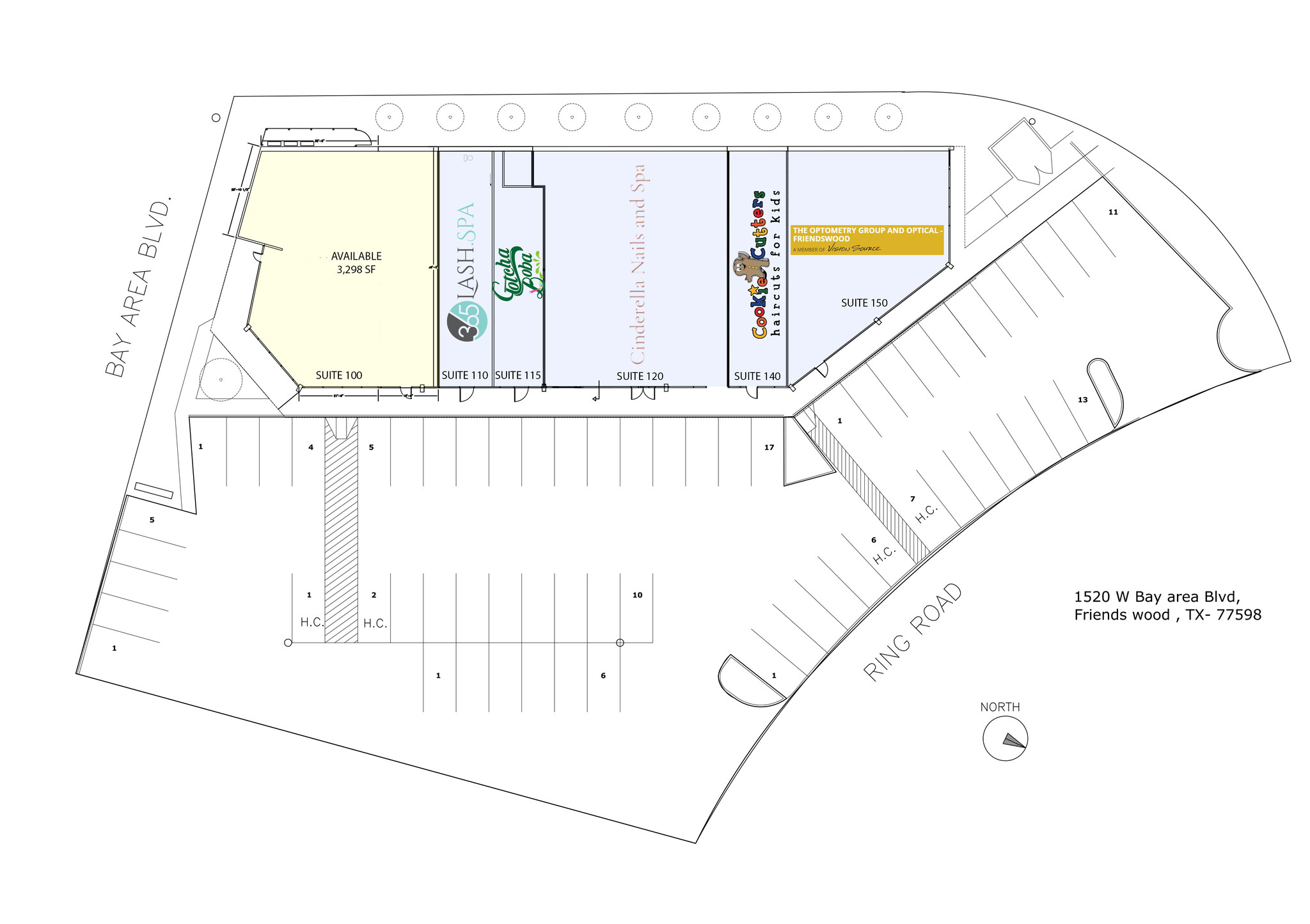 1520 W Bay Area Blvd, Friendswood, TX à louer Plan de site- Image 1 de 1