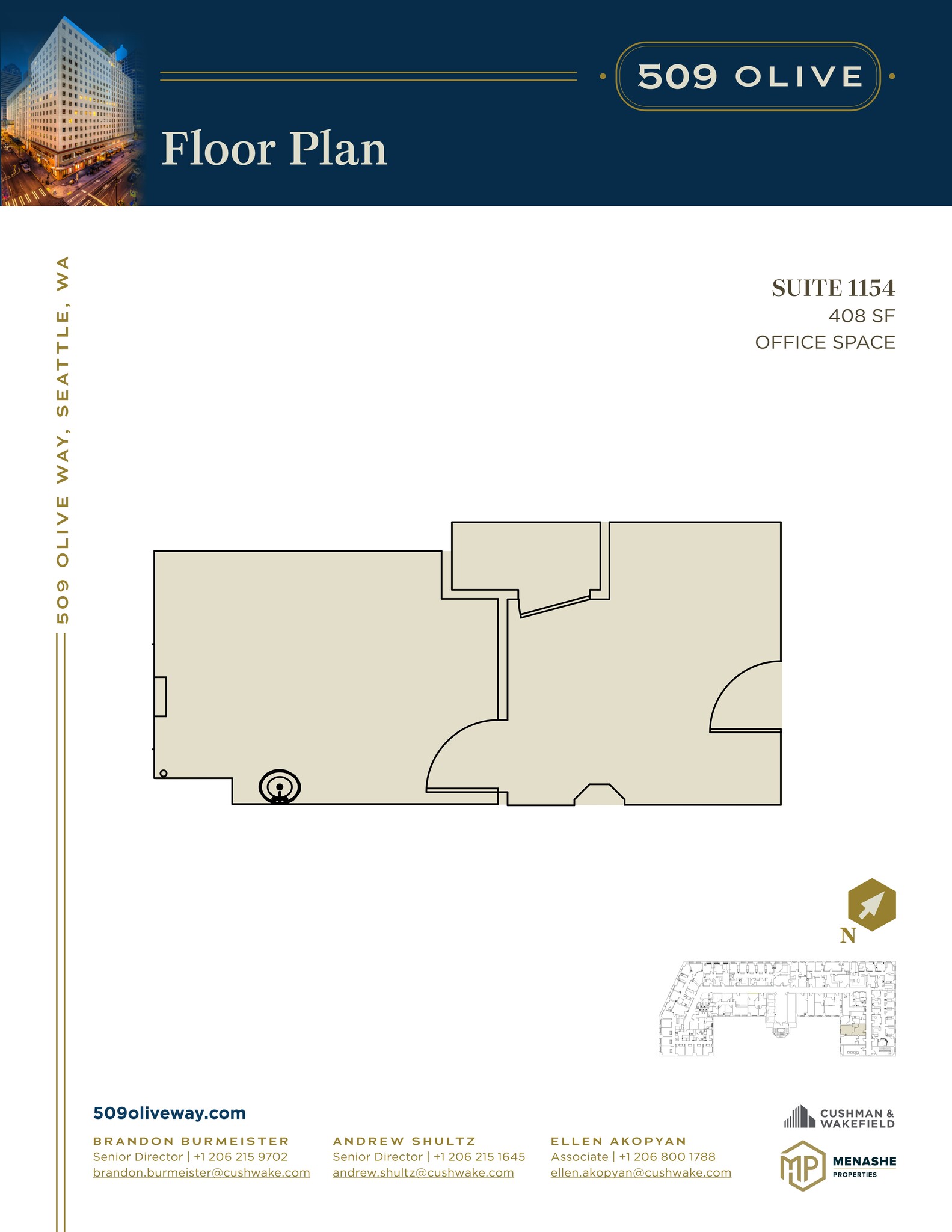 509 Olive Way, Seattle, WA à louer Plan de site- Image 1 de 1