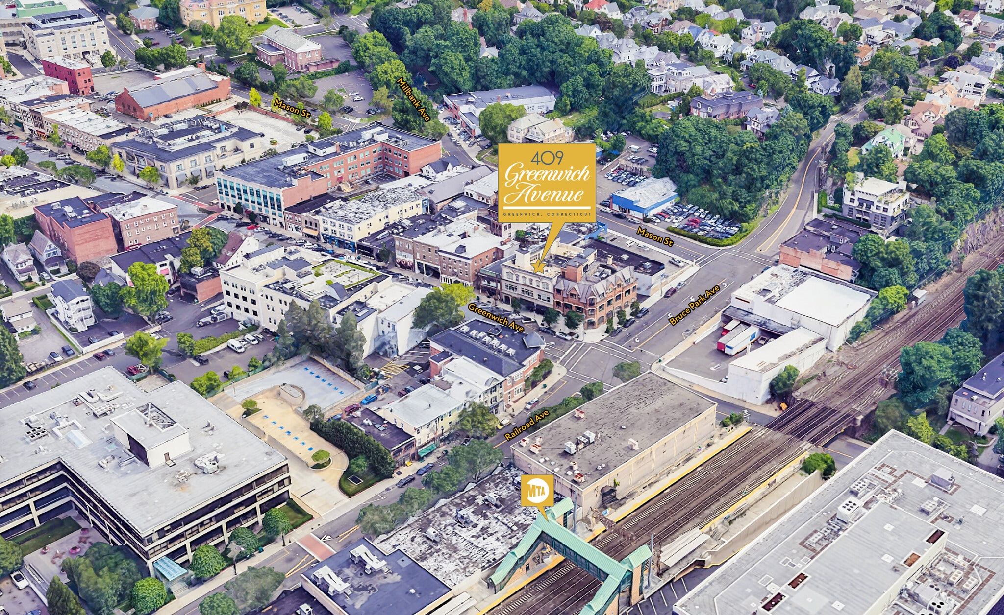 407-409 Greenwich Ave, Greenwich, CT for lease Aerial- Image 1 of 5