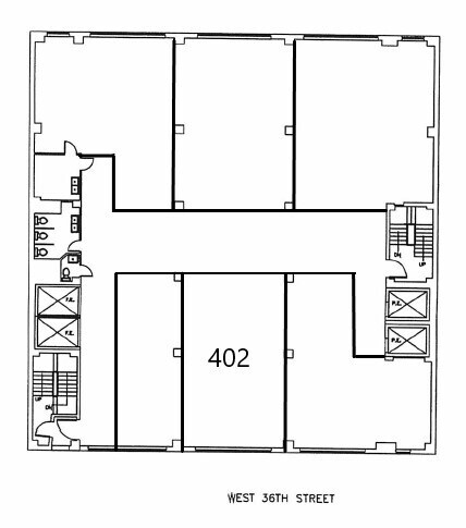 255 W 36th St, New York, NY à louer Plan d’étage- Image 1 de 6