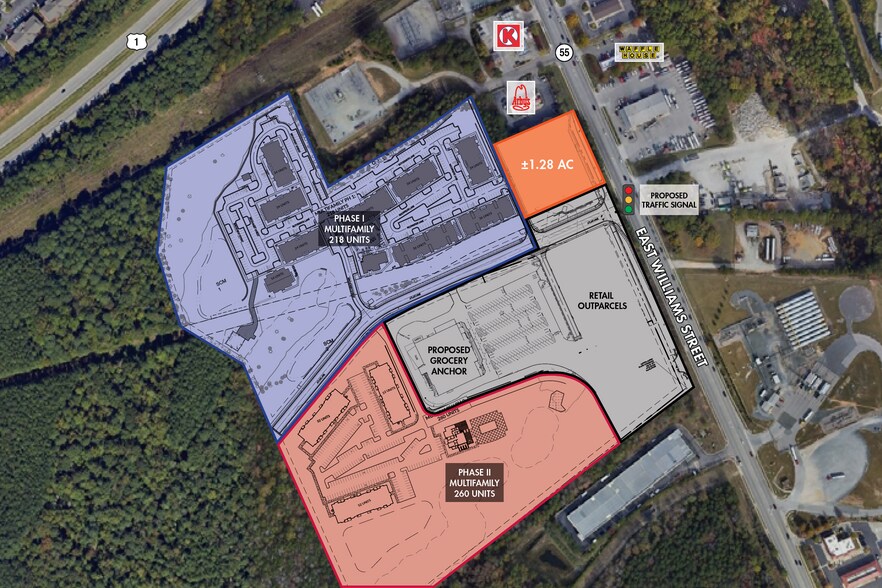 Highway 55 & US 1, Apex, NC for lease - Aerial - Image 2 of 3