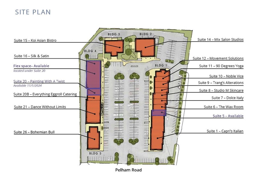 115-1-115-26 Pelham Rd, Greenville, SC à louer - Plan de site - Image 2 de 12