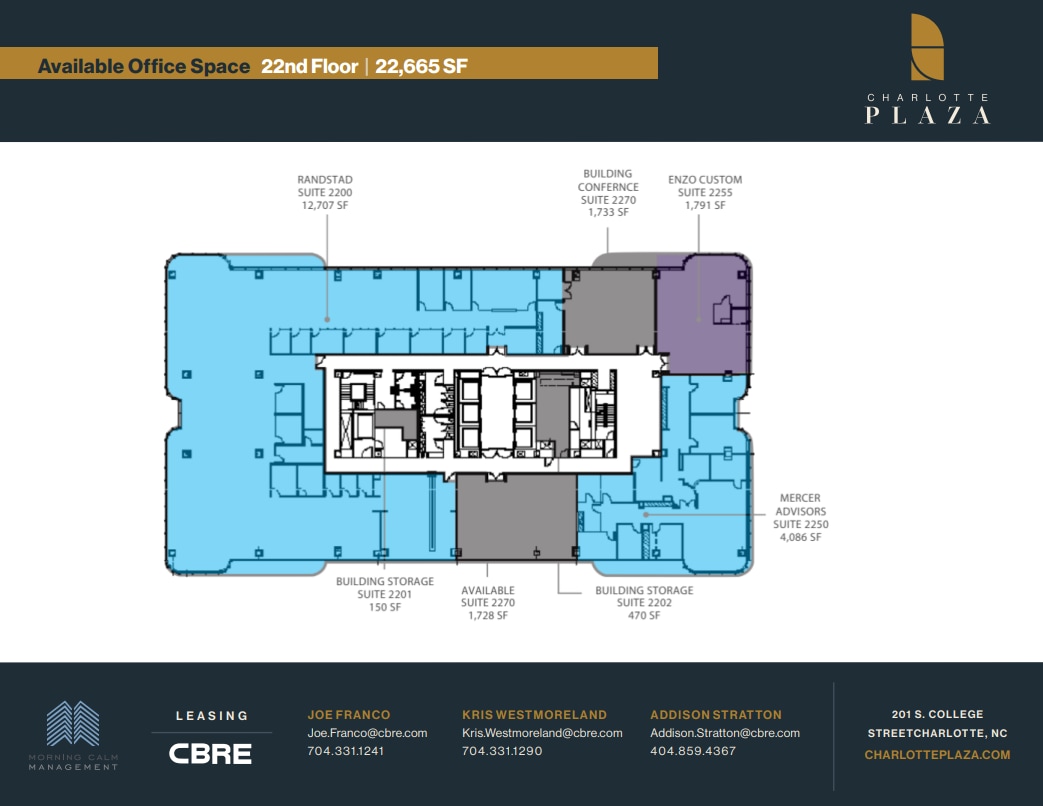 201 S College St, Charlotte, NC à louer Plan d’étage- Image 1 de 1