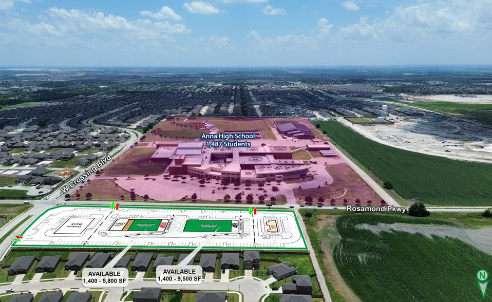 NWC of West Crossing & Rosamond Pkwy blvd, Anna, TX for lease - Aerial - Image 2 of 7