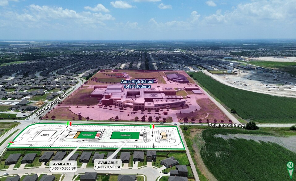 NWC of West Crossing & Rosamond Pkwy blvd, Anna, TX à louer - Aérien - Image 2 de 7