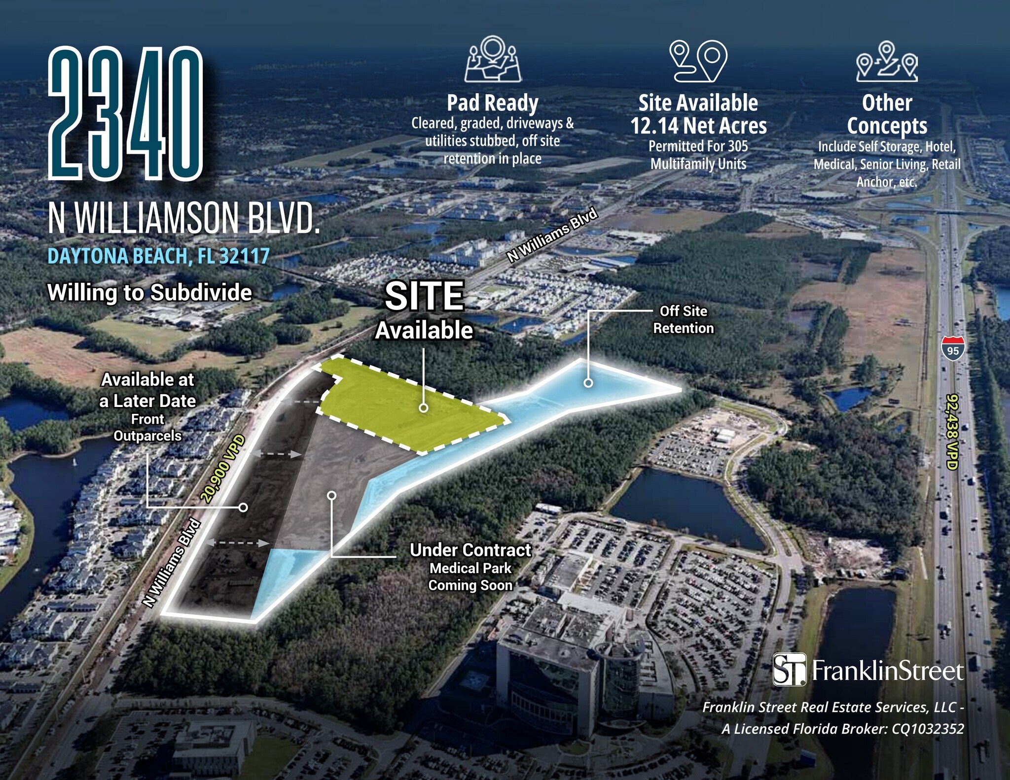 2340 N Williamson Blvd, Daytona Beach, FL à vendre Plan de site- Image 1 de 6