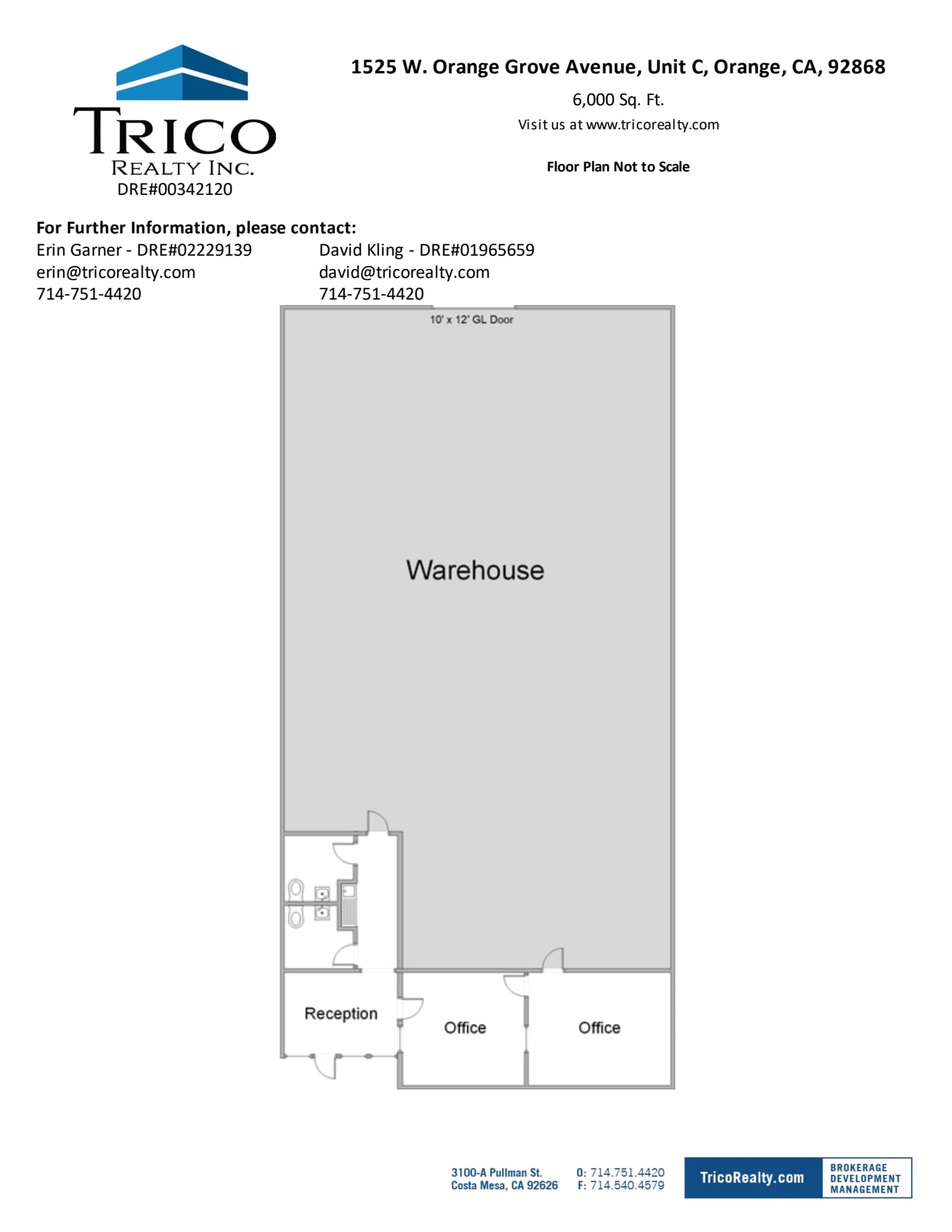 1525 W Orange Grove Ave, Orange, CA à louer Plan d’étage- Image 1 de 1
