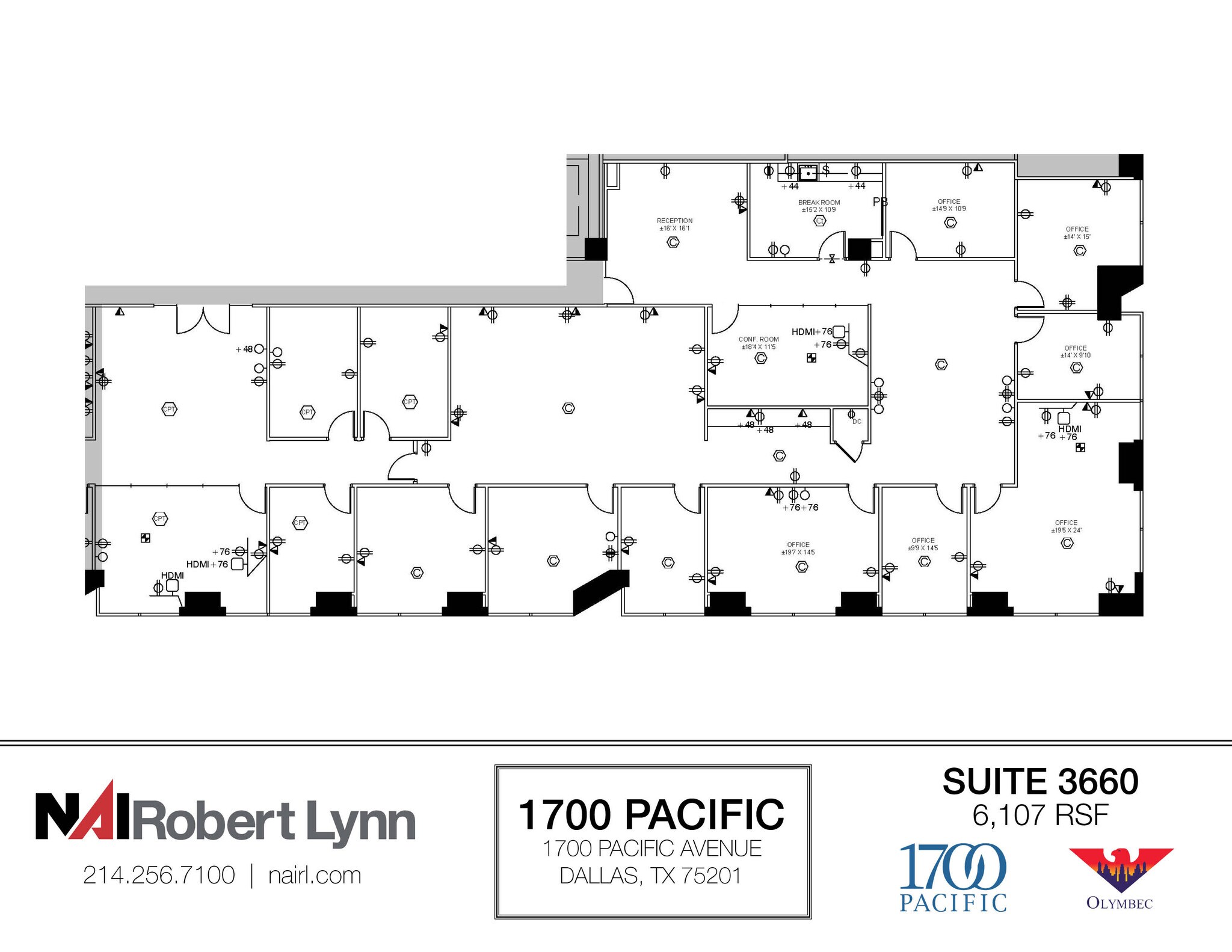 1700 Pacific Ave, Dallas, TX à louer Plan d’étage- Image 1 de 1