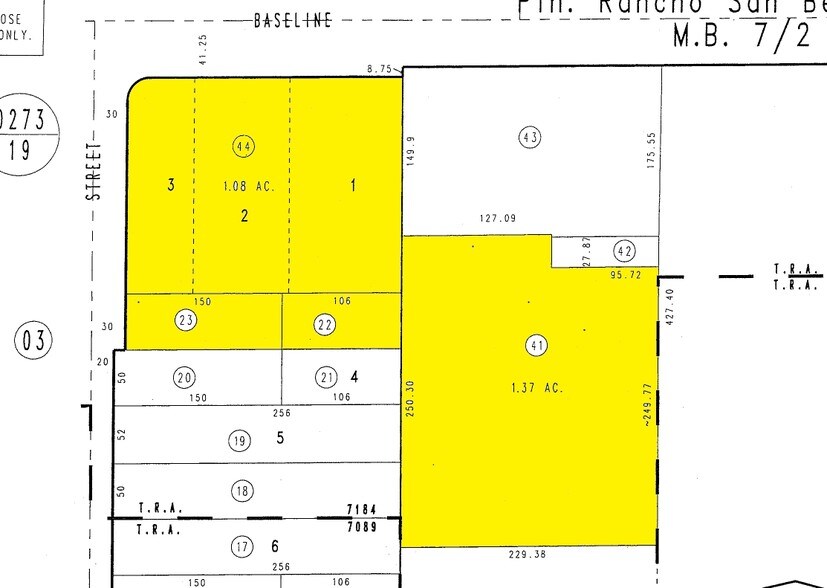 1077 E Baseline St, San Bernardino, CA à vendre - Plan cadastral - Image 3 de 4