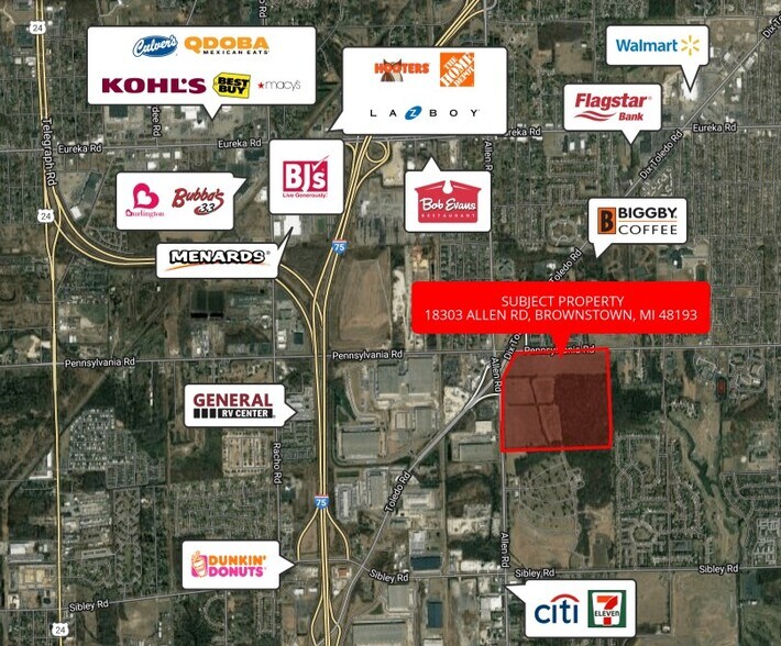 18303 Allen Rd, Brownstown, MI for sale - Aerial - Image 2 of 2