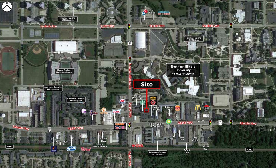 1015 W Lincoln Hwy, Dekalb, IL à louer - Aérien - Image 3 de 5